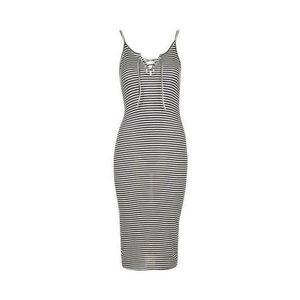 Topshop strappy striped midi bodycon dress